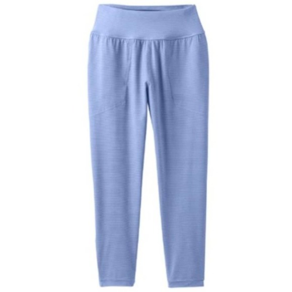 Prana Mahala Capri Joggers Leggings Blue Stripe Size Small - Picture 1 of 6